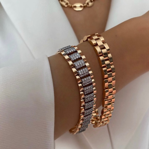 🎄 HOLIDAY PICK 🎄 Chain Chunky Link Bracelet 18k Gold Plated Luxury Jewelry - Picture 10 of 14